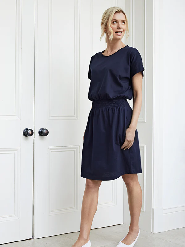 bali navy t-shirt dress with pockets - navy - Image 5