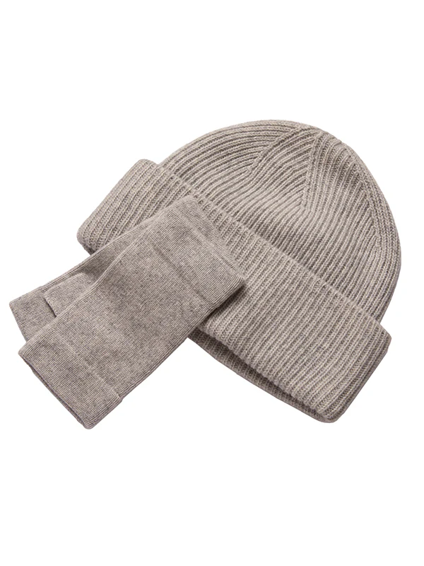 cashmere chunky wrist warmers - grey - Image 6