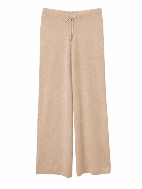 cashmere wide leg joggers - fawn - Image 4