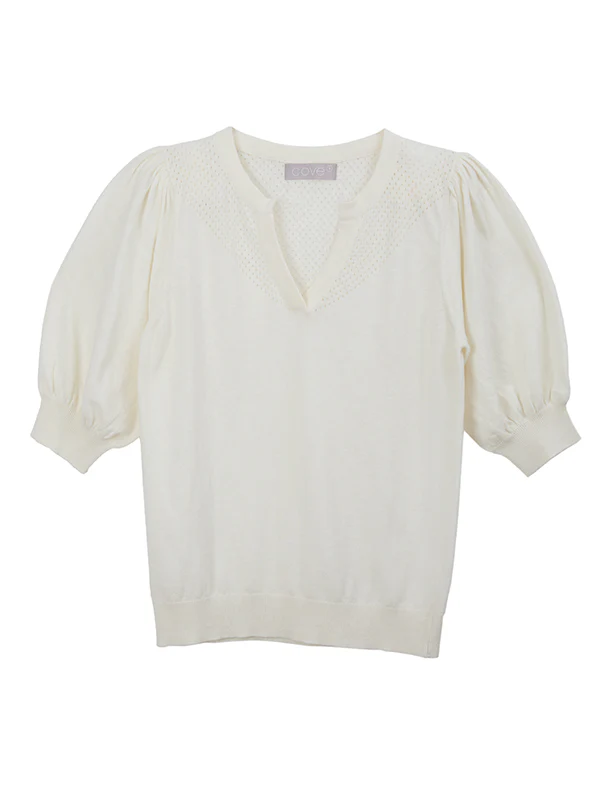cissy pointelle top - cream - Image 5