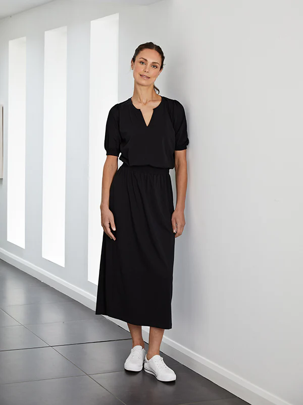 cuba midi dress with pockets - black - Image 5