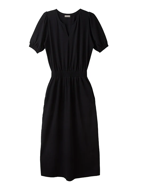 cuba midi dress with pockets - black - Image 7