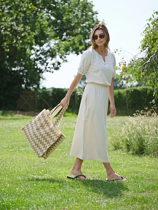 cuba midi dress with pockets - stone - Image 3