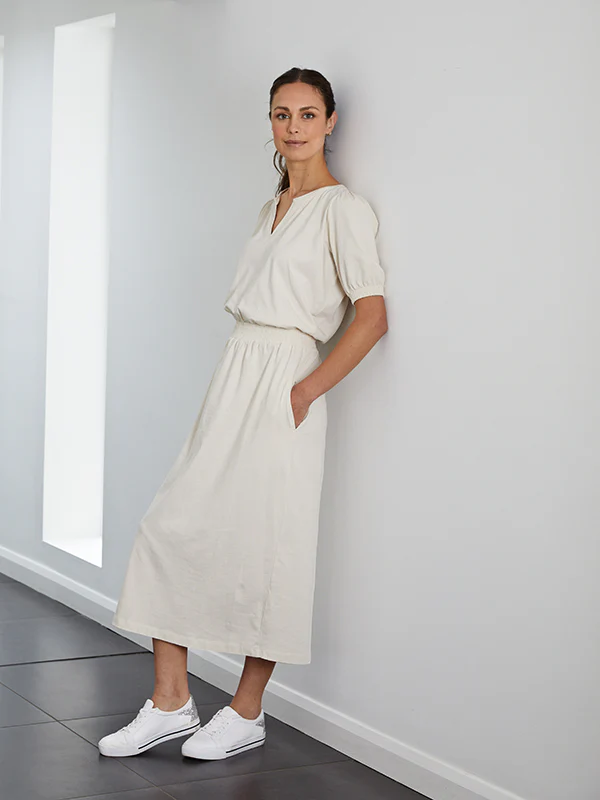 cuba midi dress with pockets - stone - Image 6
