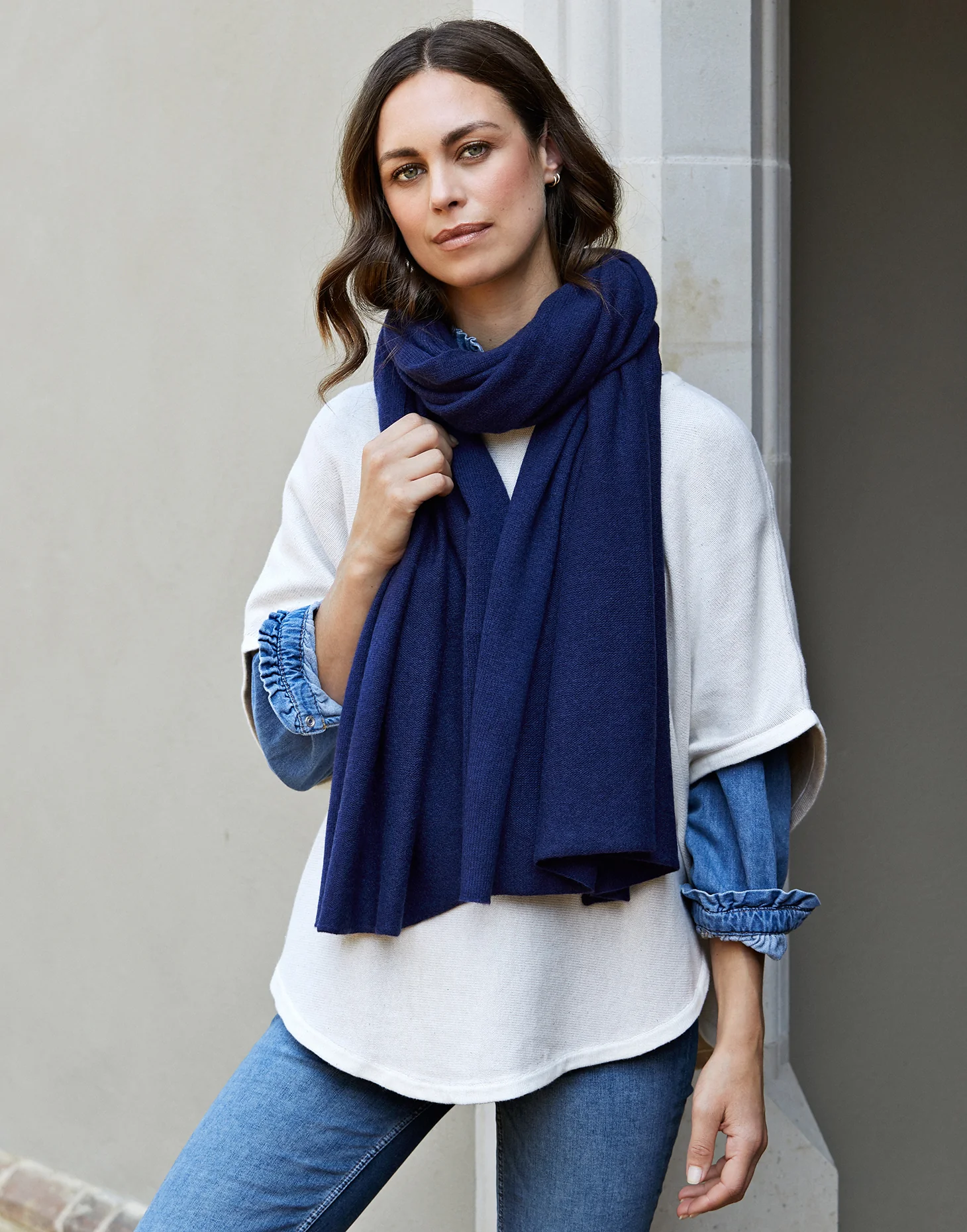 flora reversible poncho - cream - Image 4