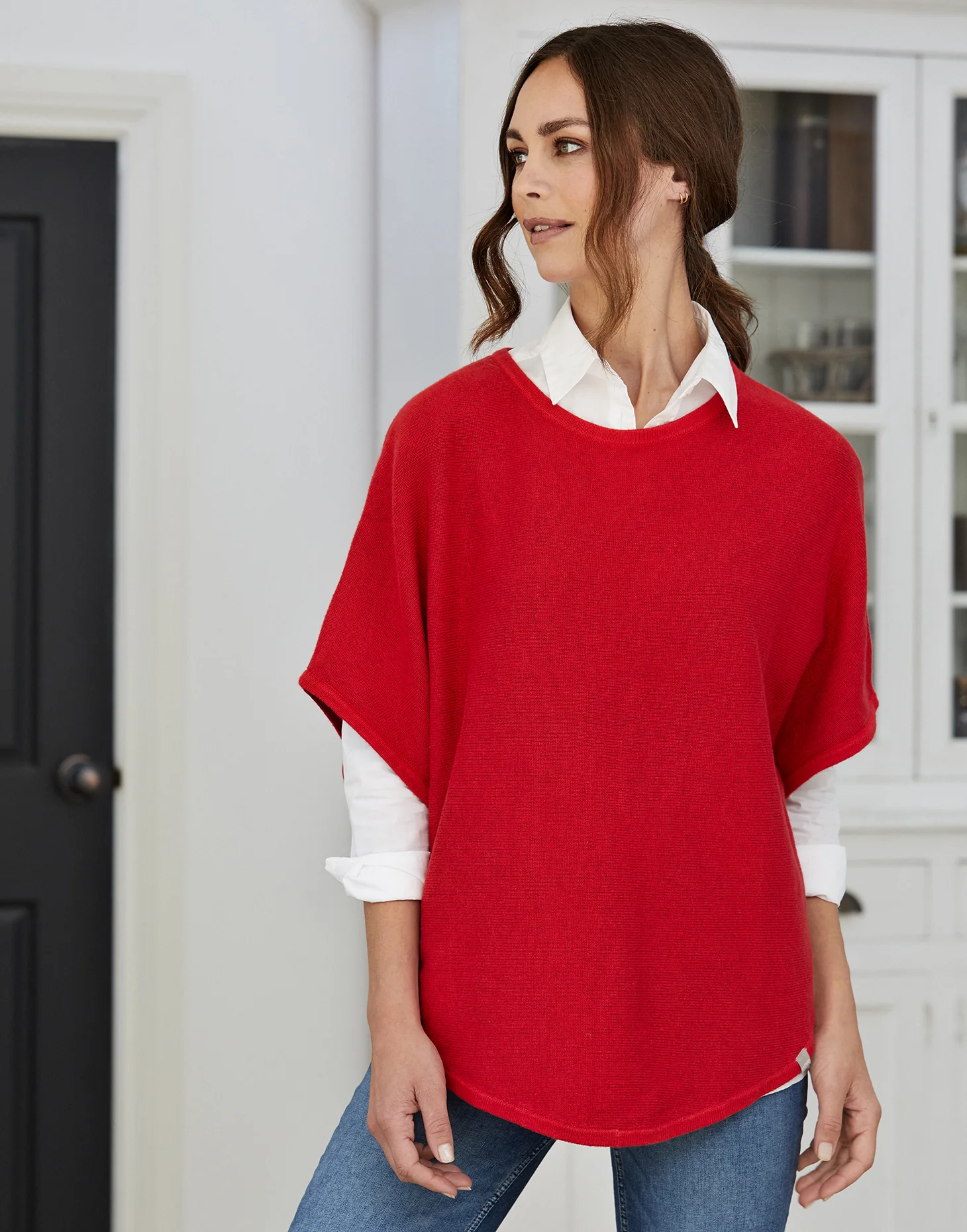 flora reversible poncho - red - Image 3