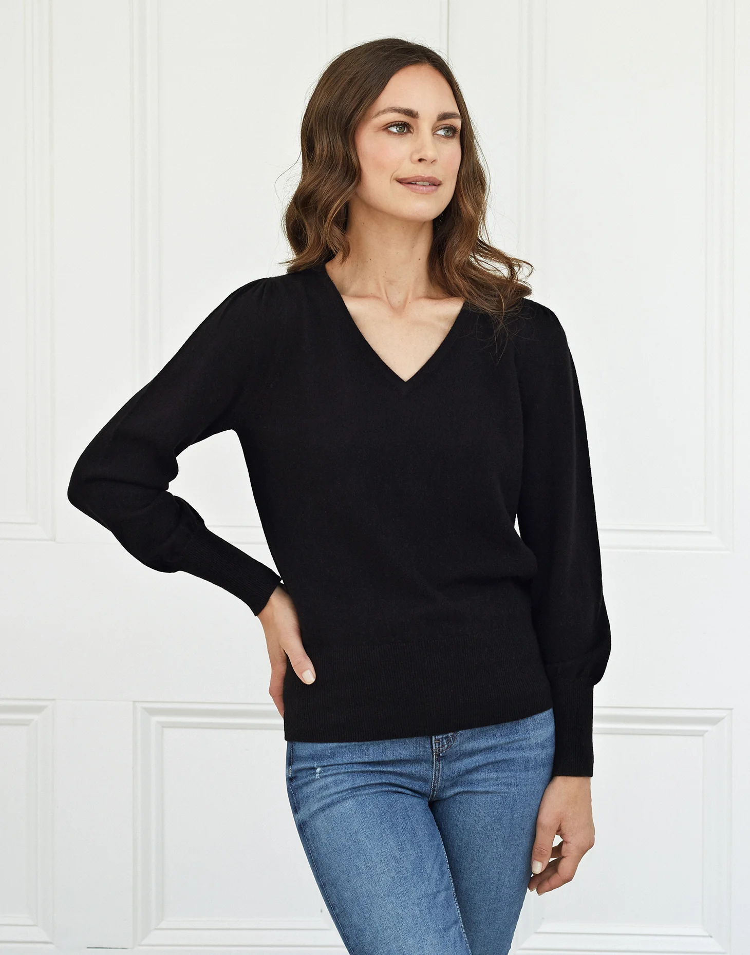 isabella black wool cashmere jumper - Image 2