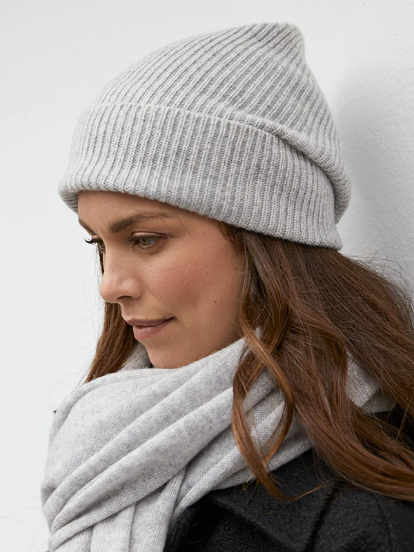 letterbox gift cashmere ribbed beanie - Image 4