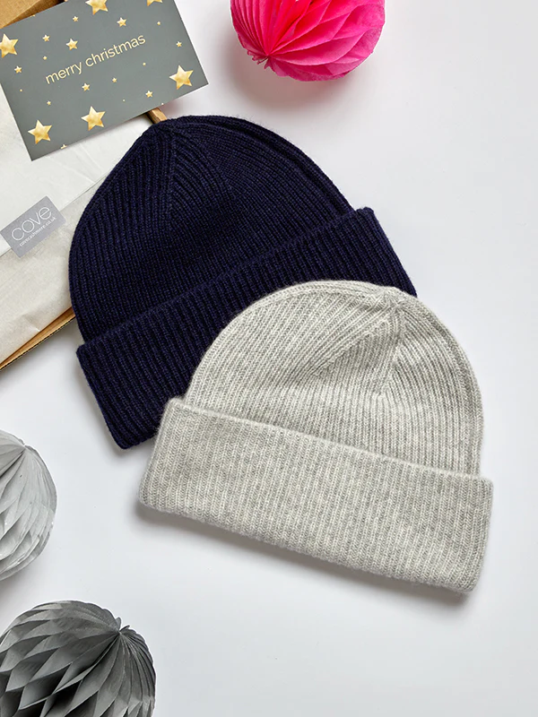 letterbox gift cashmere ribbed beanie - Image 6