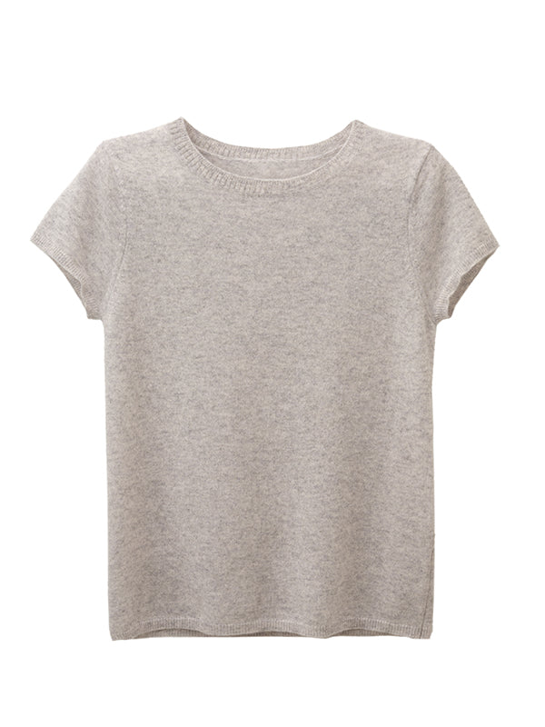lillie cashmere tee - grey - Image 5
