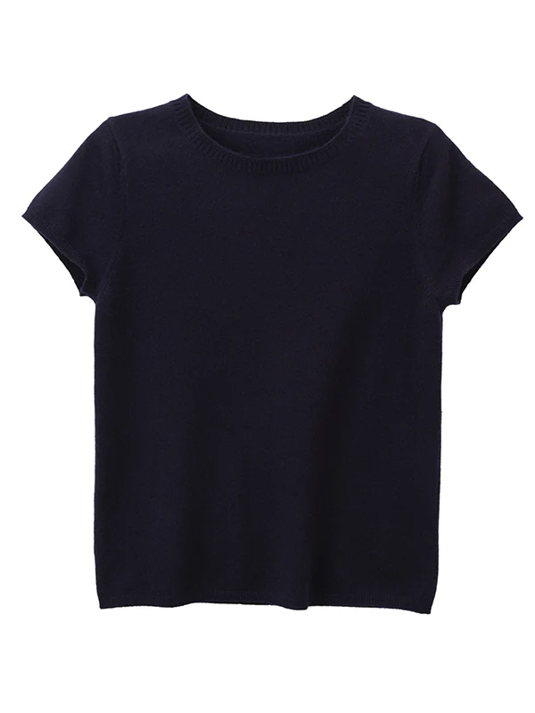 lillie cashmere tee - navy - Image 3