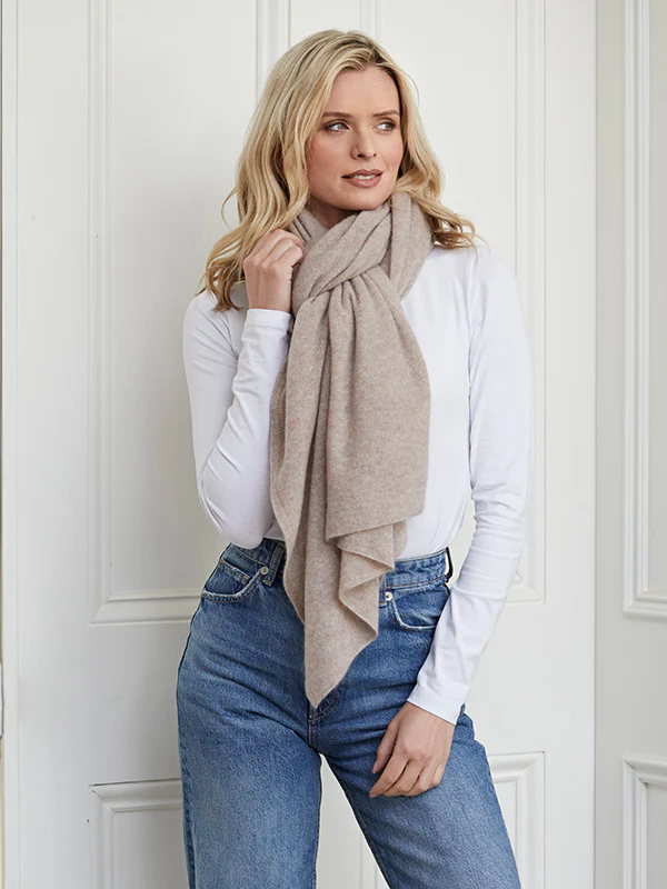 lola cashmere travel wrap - fawn - Image 8