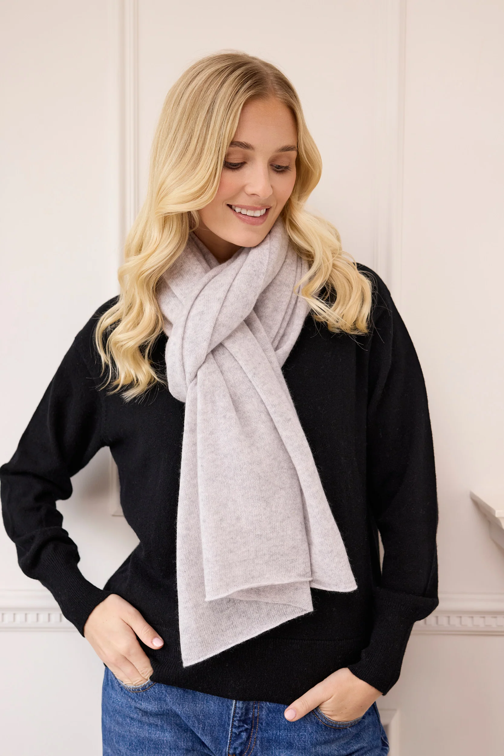 lola cashmere travel wrap - grey - Image 4
