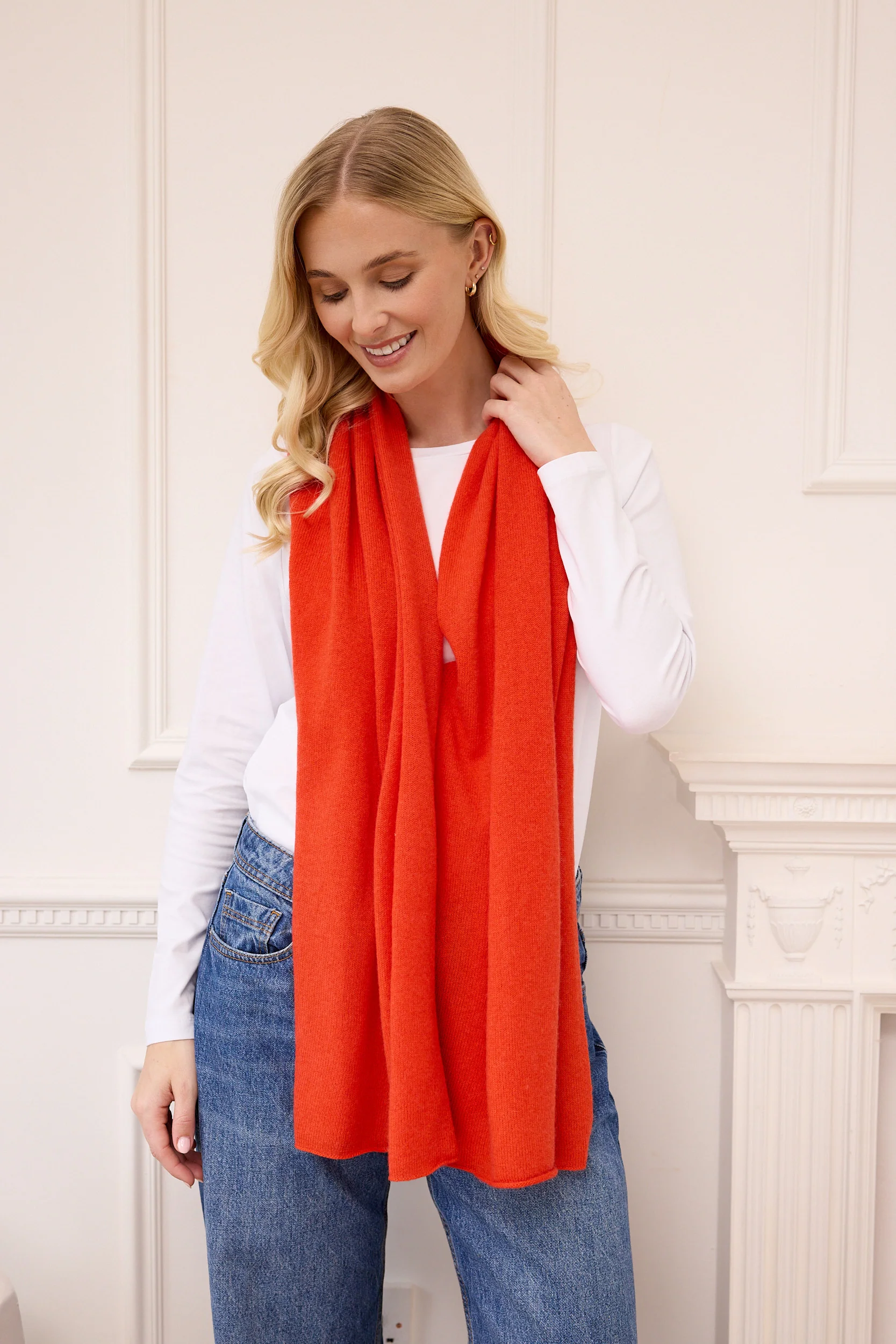 lucy 4-way cashmere poncho - autumn orange - Image 4