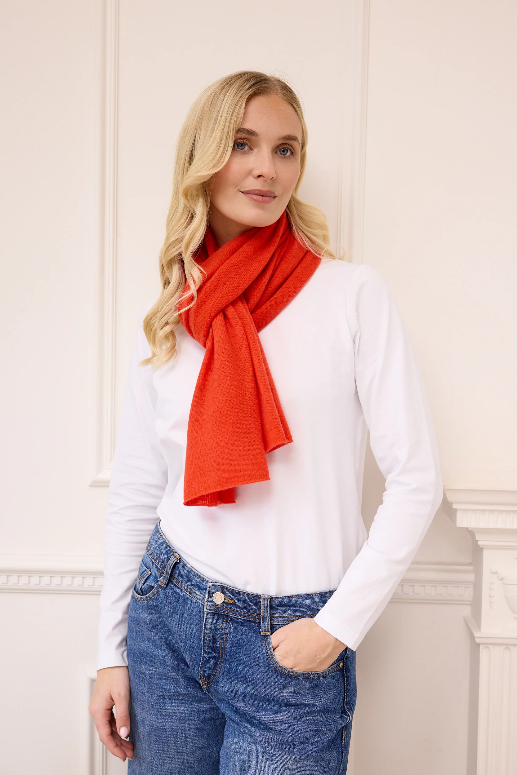 lucy 4-way cashmere poncho - autumn orange - Image 5