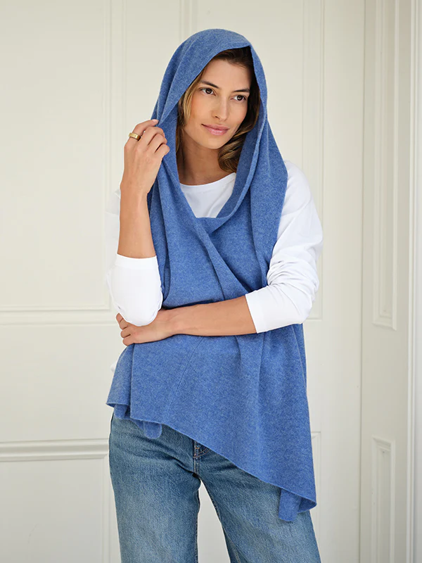 lucy 4-way cashmere poncho - blue jean - Image 2