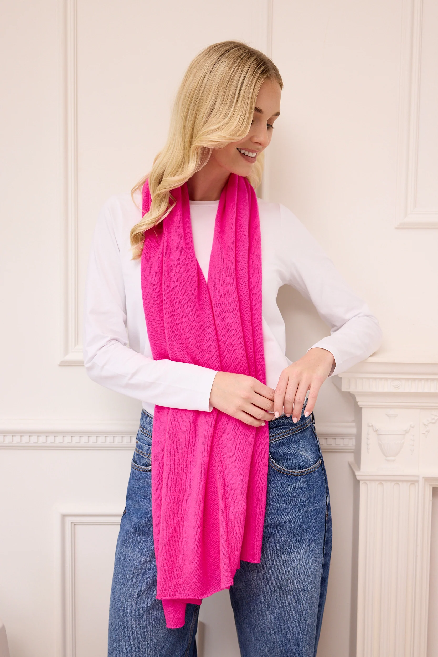 lucy 4-way cashmere poncho - neon pink (second) - Image 4