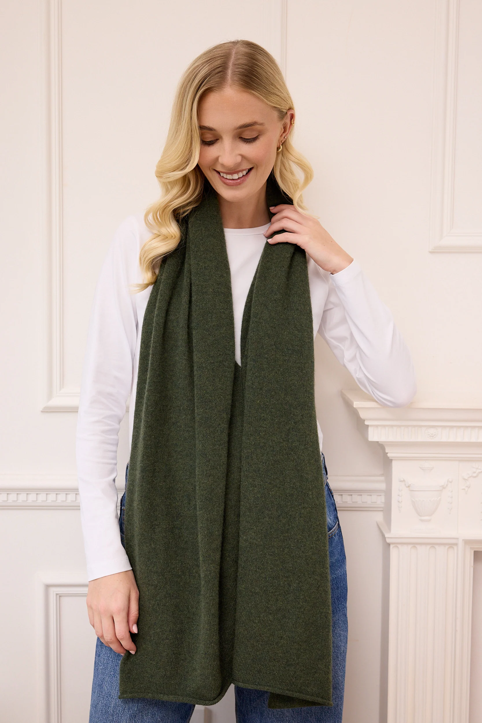 lucy 4-way cashmere poncho - olive green - Image 5
