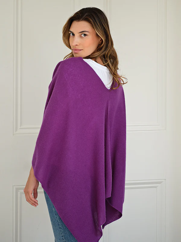 lucy 4-way cashmere poncho - purple - Image 2