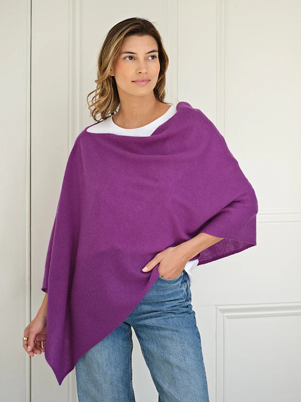 lucy 4-way cashmere poncho - purple - Image 4