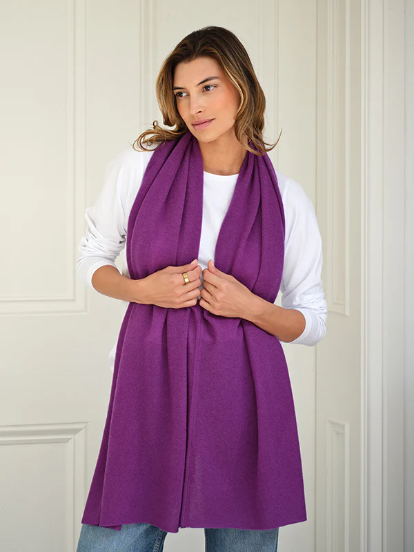 lucy 4-way cashmere poncho - purple - Image 6