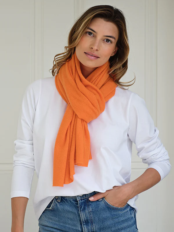lucy 4-way cashmere poncho (ONE LEFT) - soft orange - Image 5