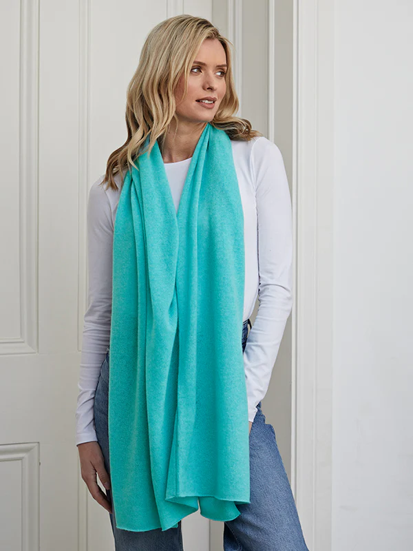 lucy 4-way cashmere poncho - aqua - Image 4