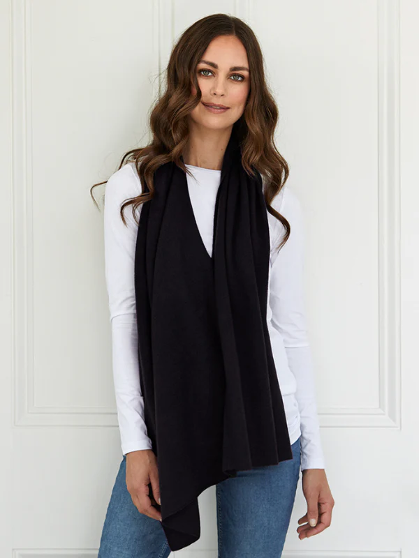 lucy 4-way cashmere poncho - black - Image 2