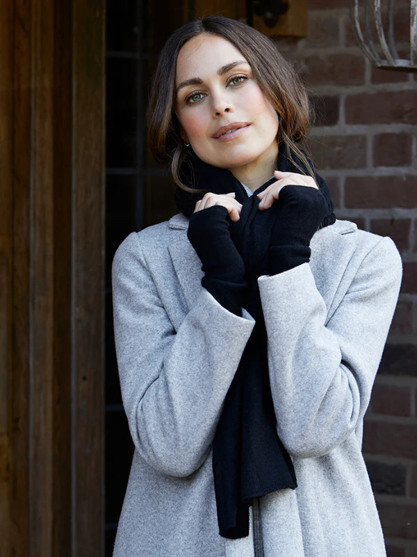 lucy 4-way cashmere poncho - black - Image 5
