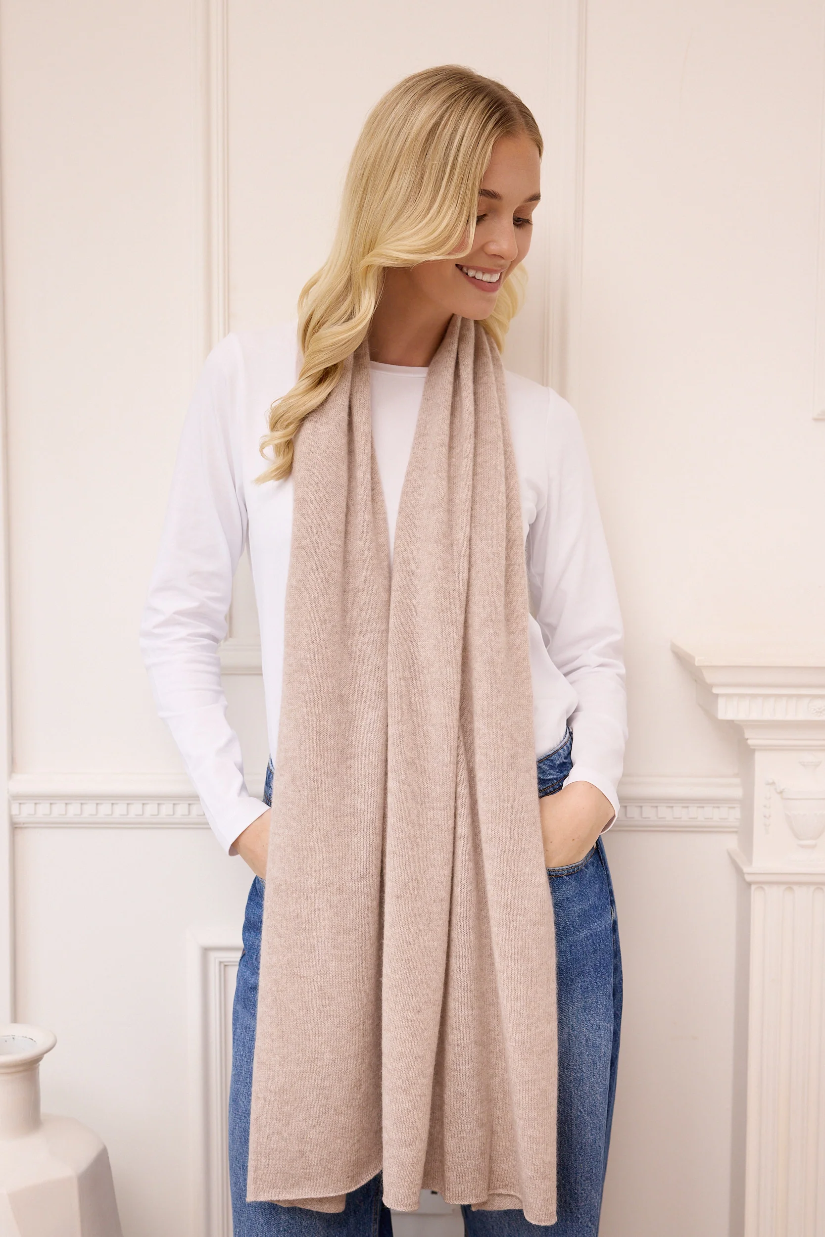 lucy 4-way cashmere poncho - fawn - Image 6