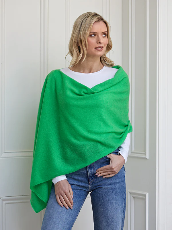 lucy 4-way cashmere poncho - apple green - Image 4