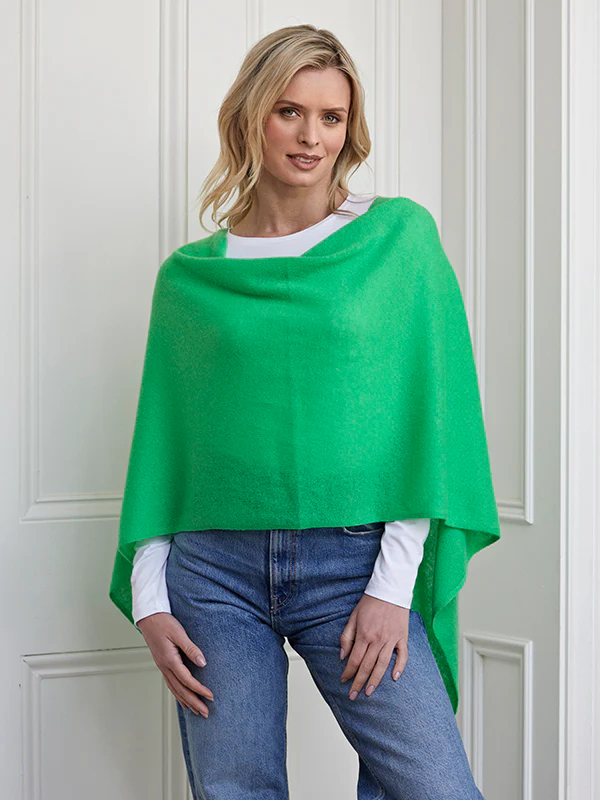 lucy 4-way cashmere poncho - apple green - Image 6