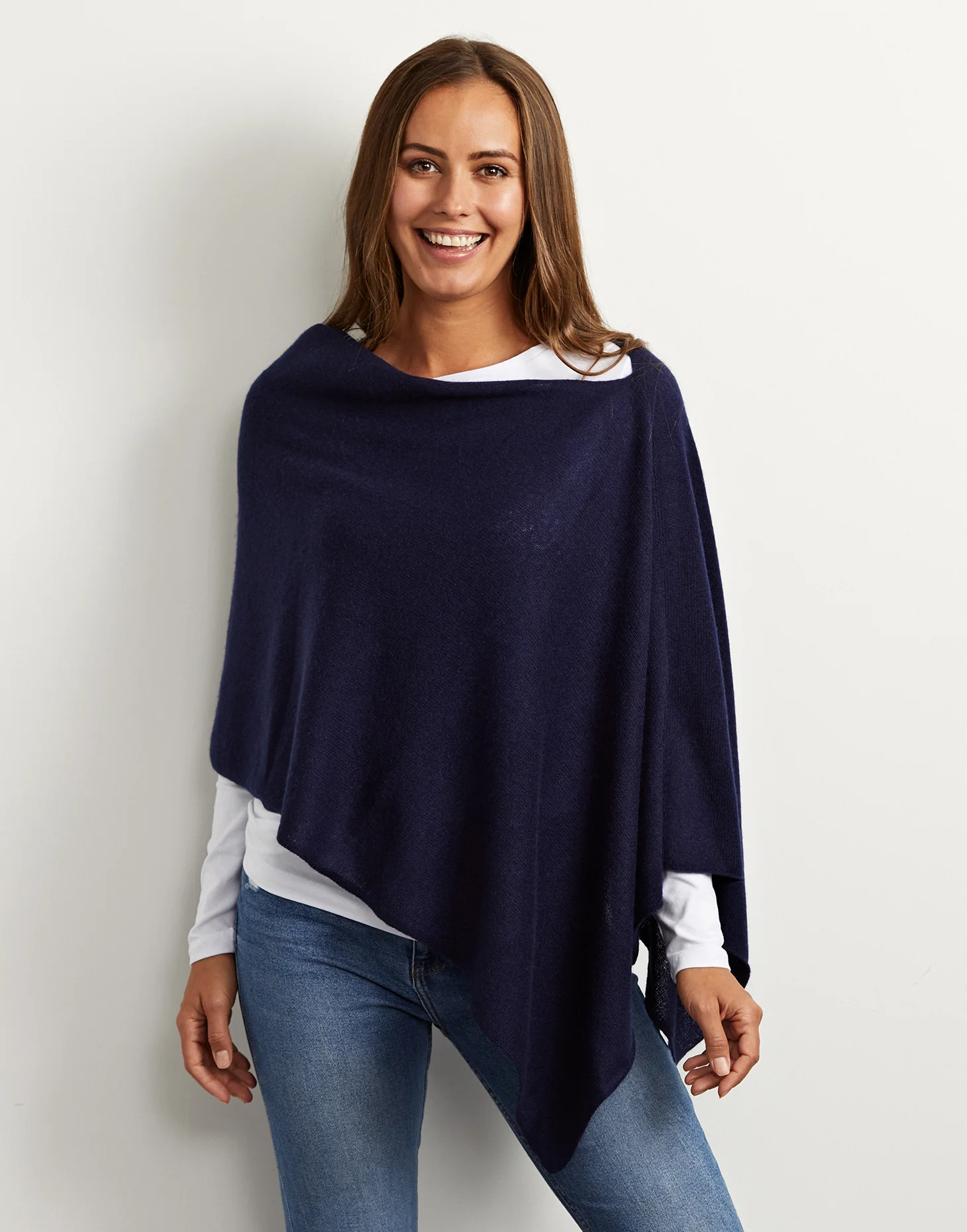 lucy 4-way cashmere poncho - navy - Image 4