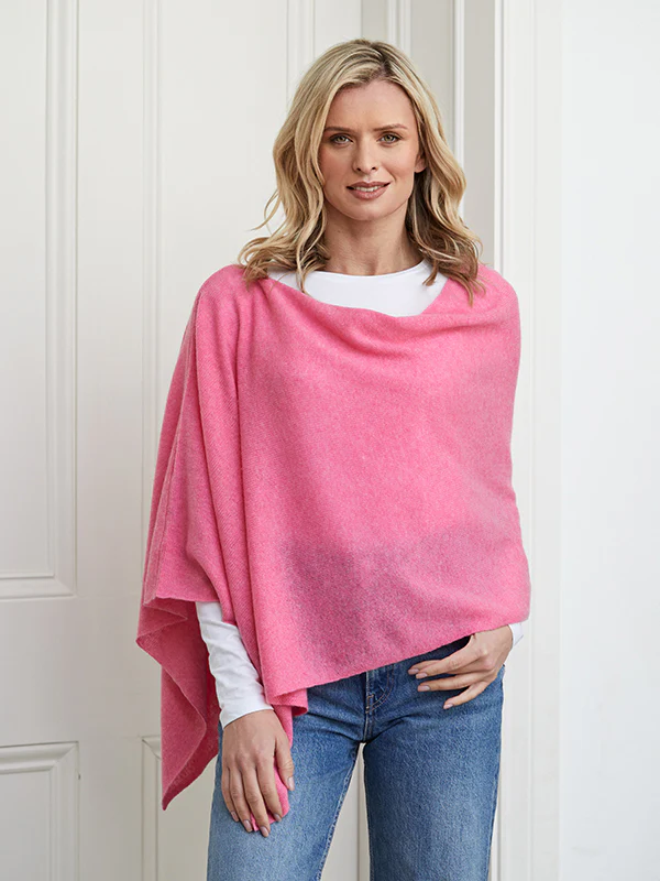 lucy 4-way cashmere poncho (ONE LEFT) - pink - Image 3