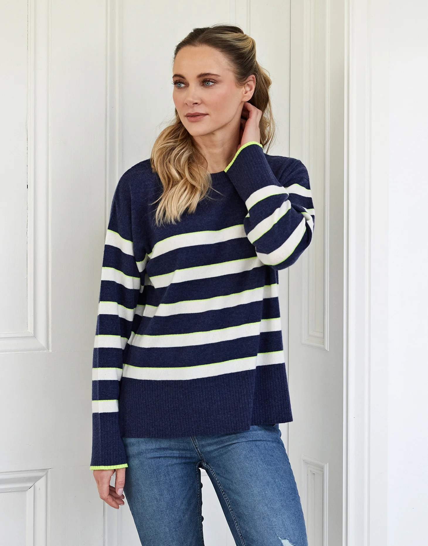 nina breton stripe jumper - navy - Image 3