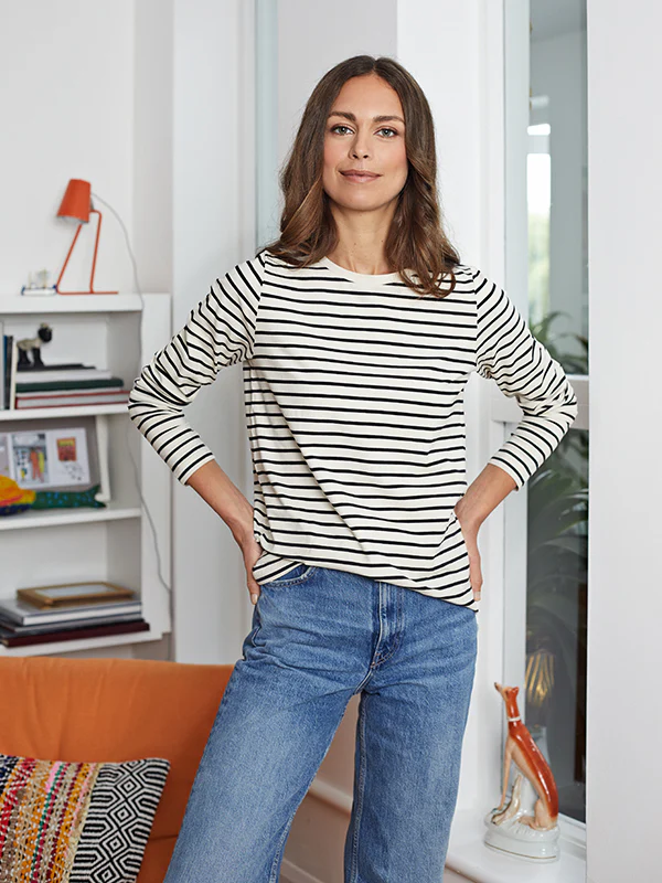 relaxed fit tee - stone & black stripe - Image 3