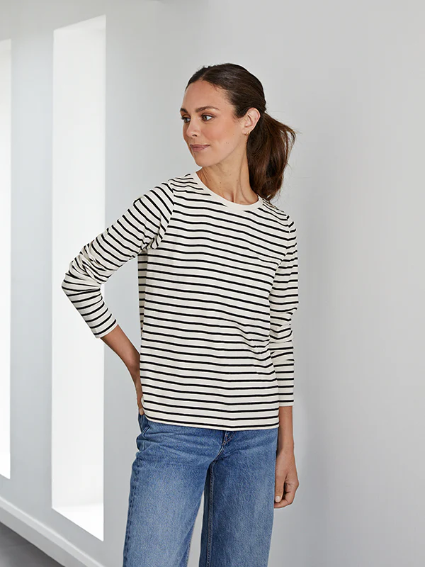 relaxed fit tee - stone & black stripe - Image 5