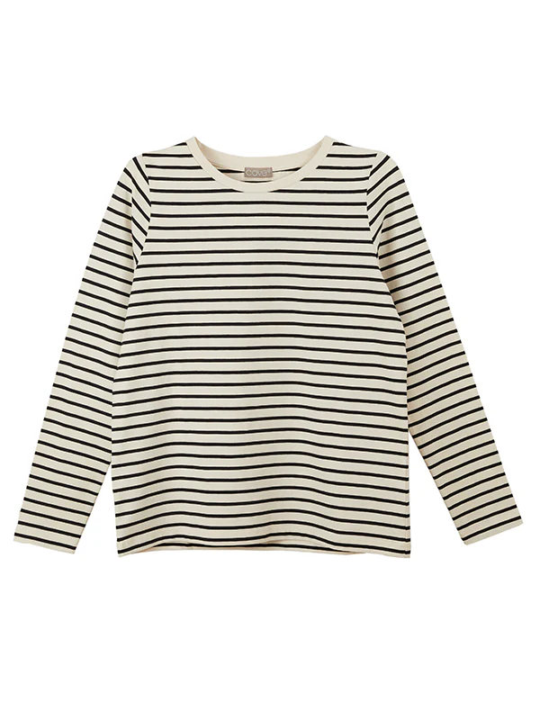 relaxed fit tee - stone & black stripe - Image 6