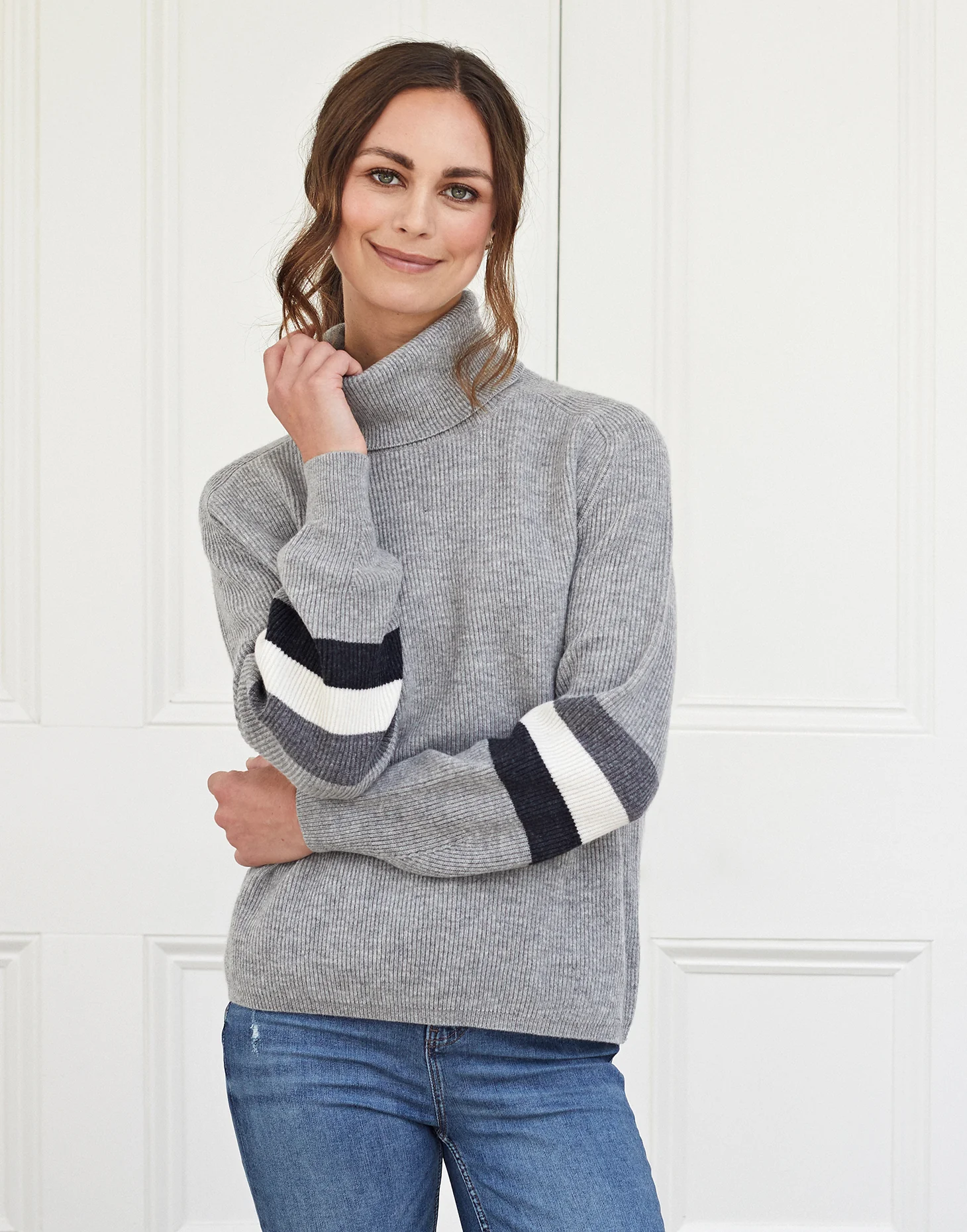 rosa roll neck jumper - grey - Image 2